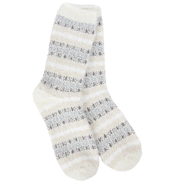 World's Softest® Socks Holiday Feather Multi Stripe Crew Wintertime