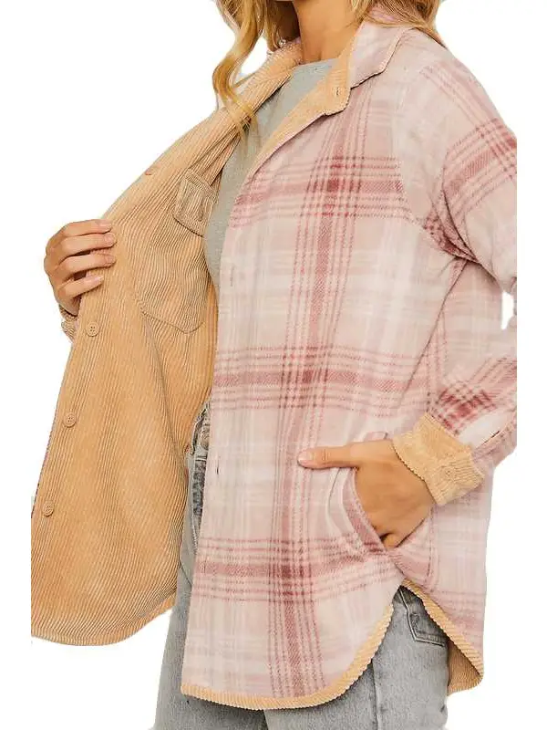 Women's Corduroy Reversible Button Down Jacket | Camel