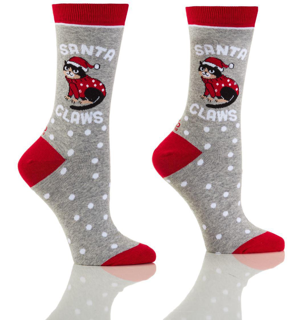 Women's Crew Sock, Santa Claws