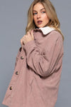 Women's Faux Fur Lined Corduroy Jacket | Blush