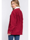 Women's Faux Fur Lined Corduroy Jacket | Burgundy