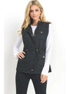 Women's Faux Fur Lined Utility Vest | Black