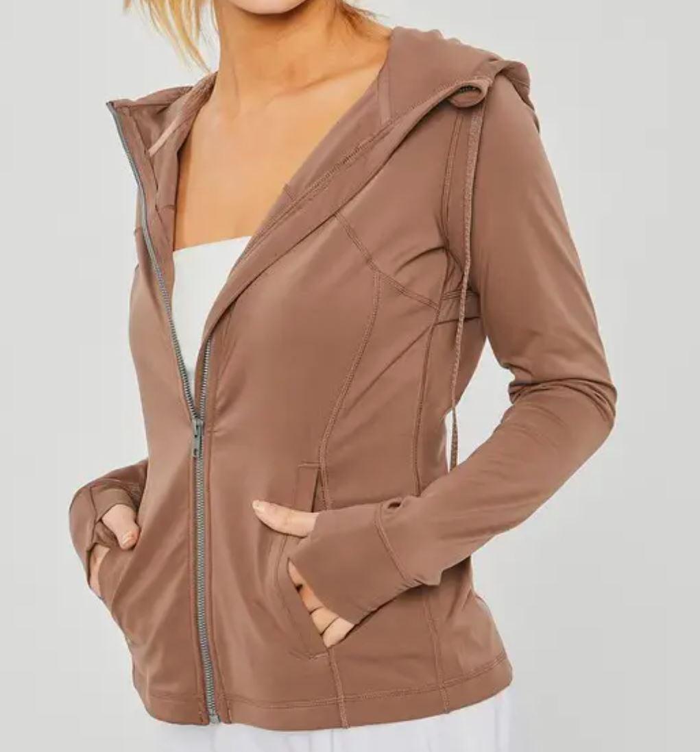 Women's Knit Solid Long Sleeve Performance Jacket | Cocoa