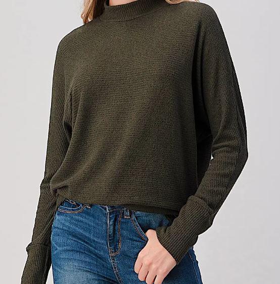 Women's Mock Neck Dolman Top