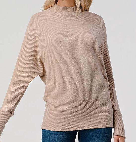 Women's Mock Neck Dolman Top