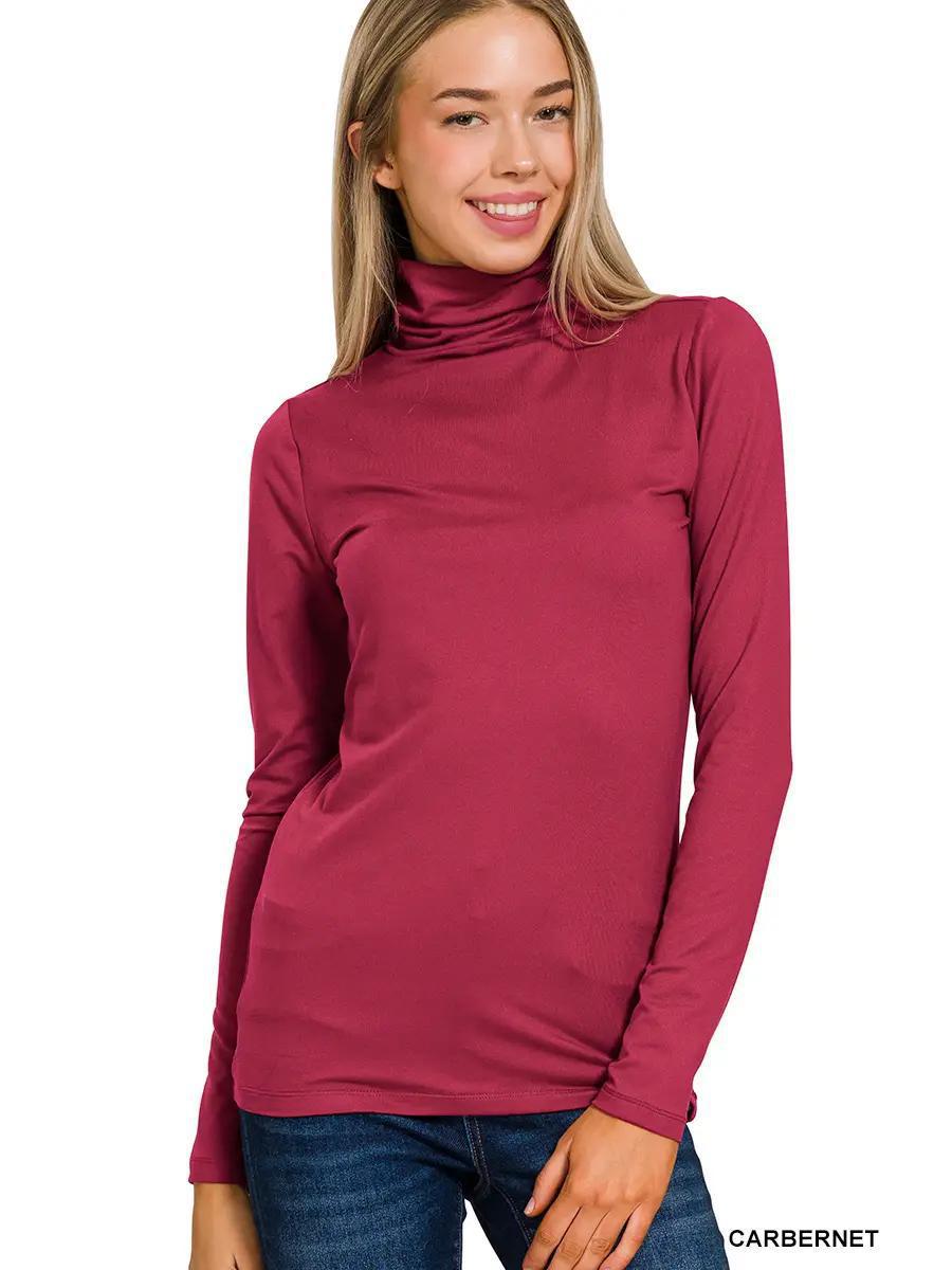 Women's Premium Microfiber Mock Neck Top | Cabernet Women's Premium Microfiber Mock Neck Top | Cabernet