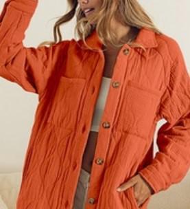 Women's Quilted Wrinkle Gauze Raglan Sleeve Jacket | Vintage Rust