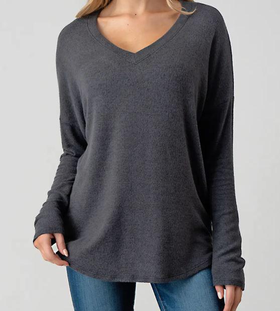 Women's V-Neck Drop Shoulder Top