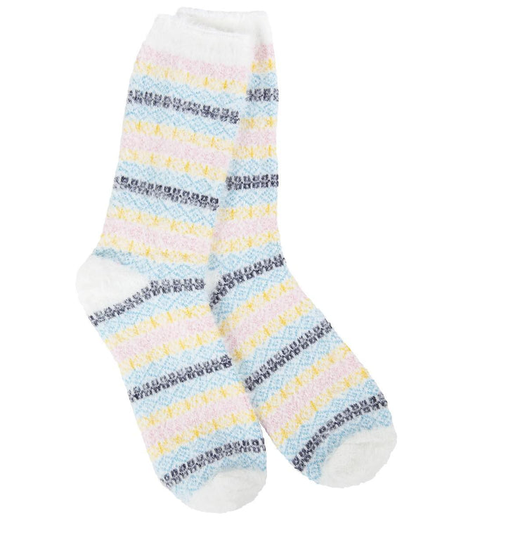 World's Softest® Socks Holiday Feather Multi Stripe Crew Wonderland