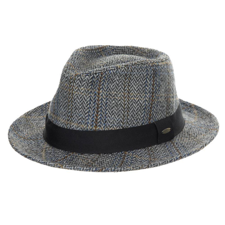 Wool Blend Fedora with 2 1/4" Brim Grosgrain Band, Crosspiece Stitched Twill Sweatband Wool Blend Fedora with 2 1/4" Brim Grosgrain Band, Crosspiece Stitched Twill Sweatband