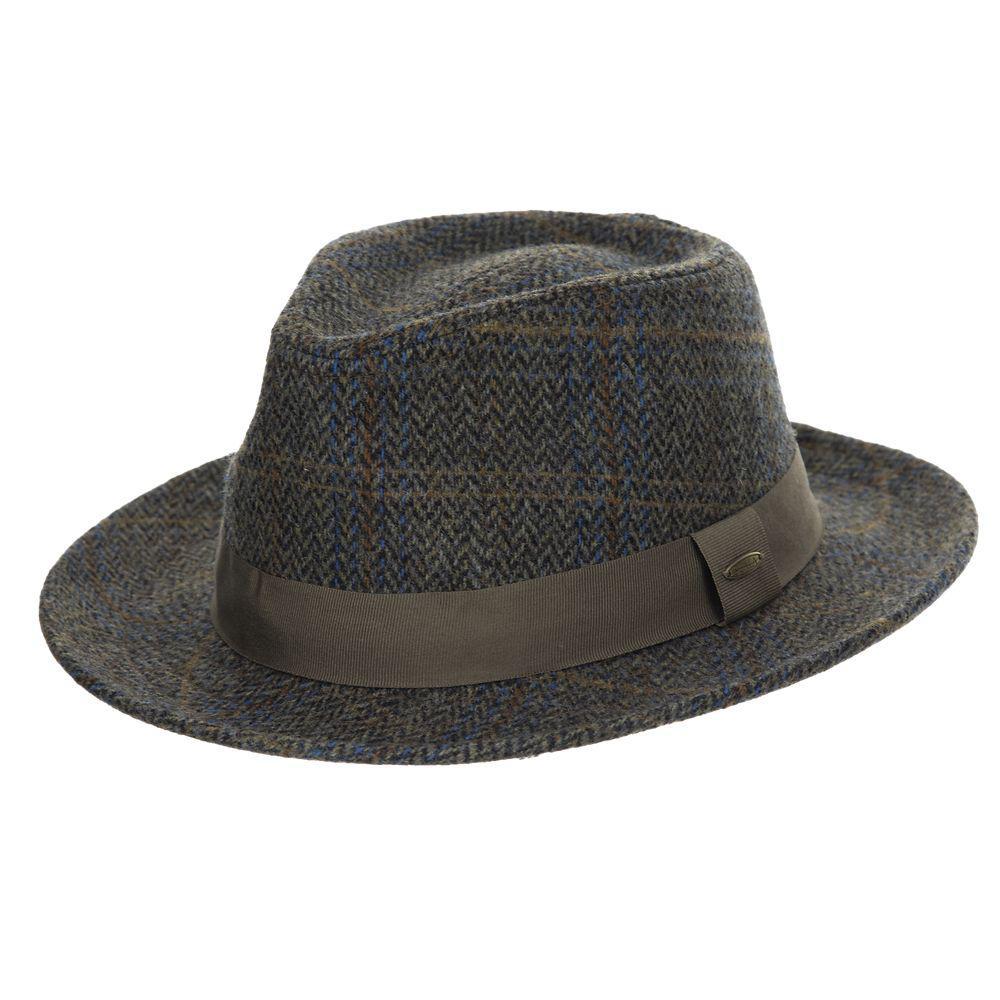 Wool Blend Fedora with 2 1/4" Brim Grosgrain Band, Crosspiece Stitched Twill Sweatband Wool Blend Fedora with 2 1/4" Brim Grosgrain Band, Crosspiece Stitched Twill Sweatband