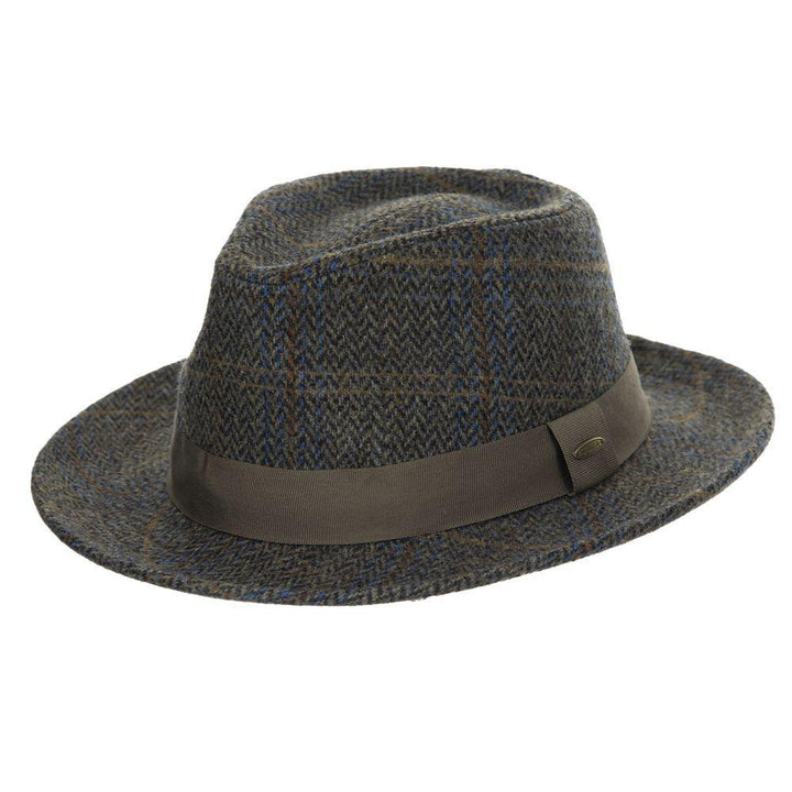 Wool Blend Fedora with 2 1/4" Brim Grosgrain Band, Crosspiece Stitched Twill Sweatband Wool Blend Fedora with 2 1/4" Brim Grosgrain Band, Crosspiece Stitched Twill Sweatband