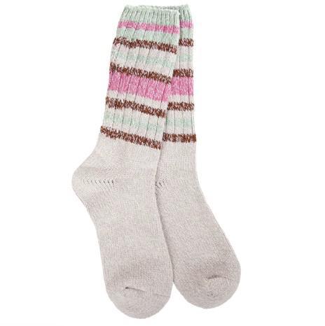 World's Softest Socks Weekend Ragg Crew | Mushroom Stripe