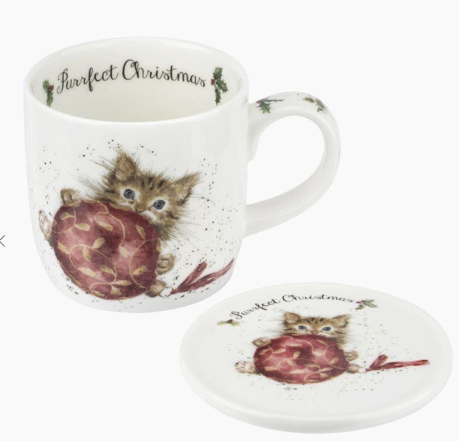 Wrendale Bone China Mug | Christmas Purrfect Kitten Mug