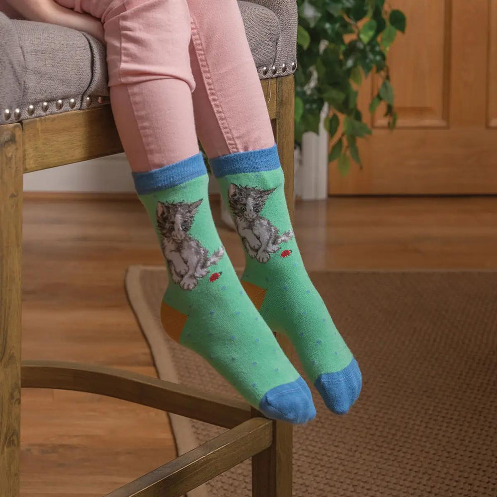 Wrendale Children's Socks | Cat - Ladybird Size Wrendale Children's Socks | Cat - Ladybird Size