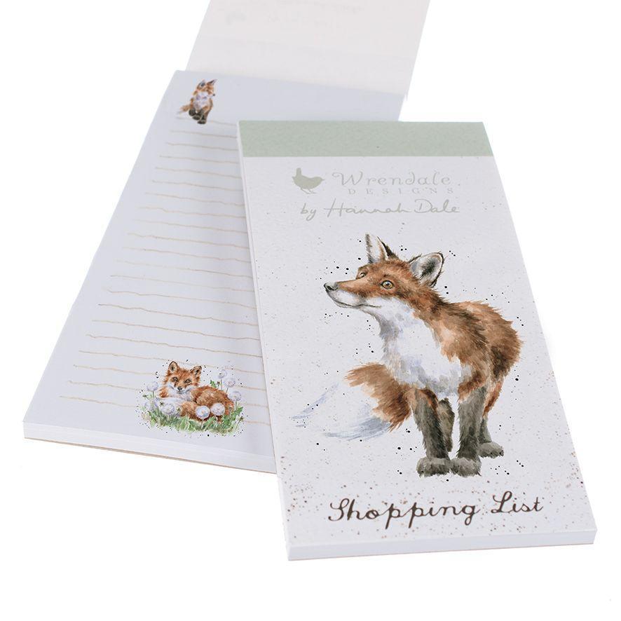Wrendale Magnetic Shopping Pad | Bright Eyed & Bushy Tailed Fox Wrendale Magnetic Shopping Pad | Bright Eyed & Bushy Tailed Fox