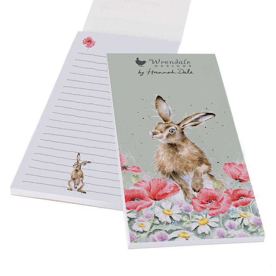 Wrendale Magnetic Shopping Pad | Field of Flowers Hare Wrendale Magnetic Shopping Pad | Field of Flowers Hare