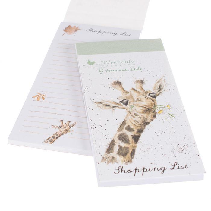 Wrendale Magnetic Shopping Pad | Giraffe & Flowers Wrendale Magnetic Shopping Pad | Giraffe & Flowers
