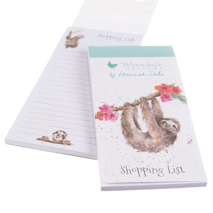 Wrendale Magnetic Shopping Pad | Hanging Around Sloth Wrendale Magnetic Shopping Pad | Hanging Around Sloth