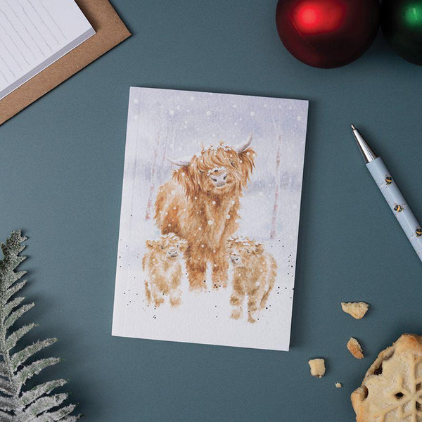 Wrendale Small Notebook | Highland Cow Christmas