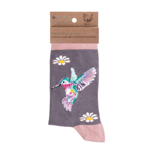 Wrendale Socks | Wisteria Wishes hummingbird