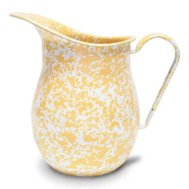 Splatter Enamelware Large Pitcher Yellow Splatter Enamelware Large Pitcher