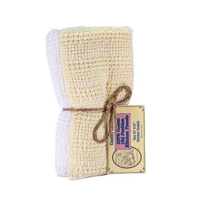 Woven Kitchen Towels 100% Cotton USA made Yellow & White Woven Kitchen Towels 100% Cotton USA made