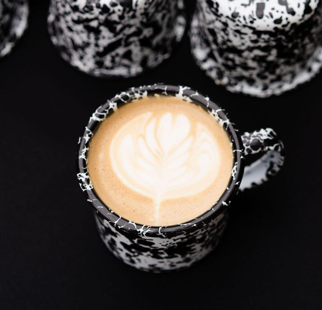 Enamelware Splatter Mug | Navy & Cream 12 oz.