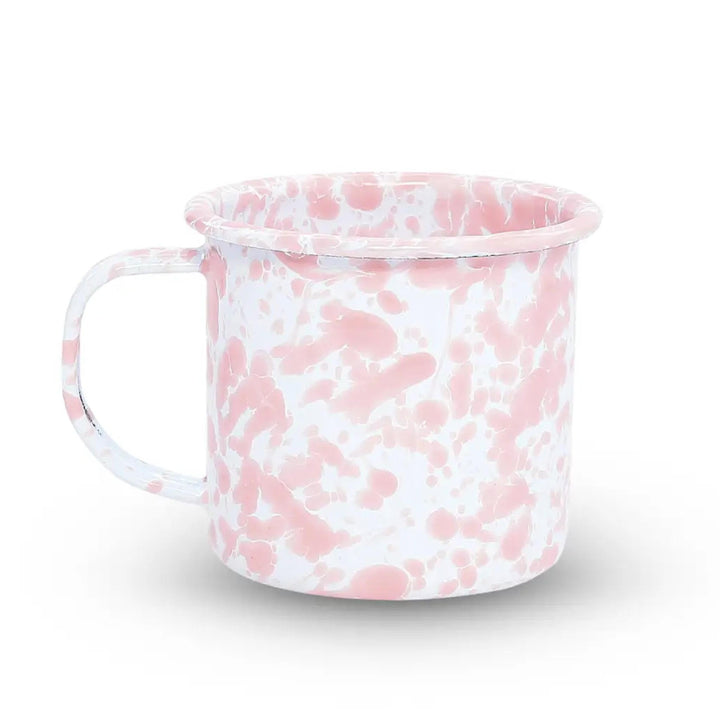 Enamelware Splatter Mug | Pink & White 12 oz.