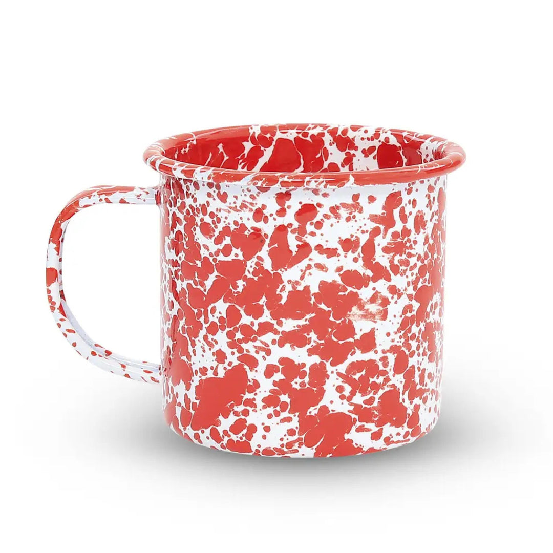 Enamelware Splatter Mug | Red & White 12 oz.