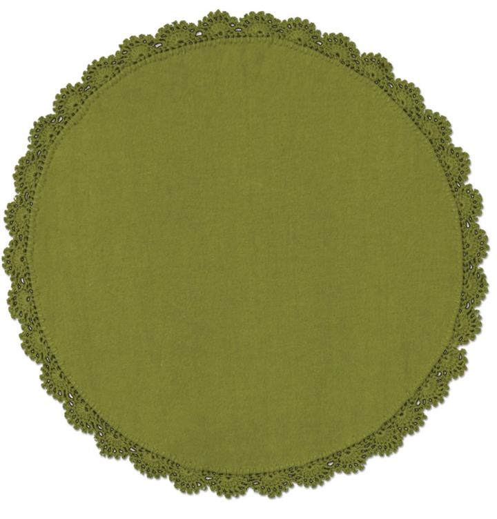 Crochet Envy Petal Edge Doily Round 12" Round / Fern