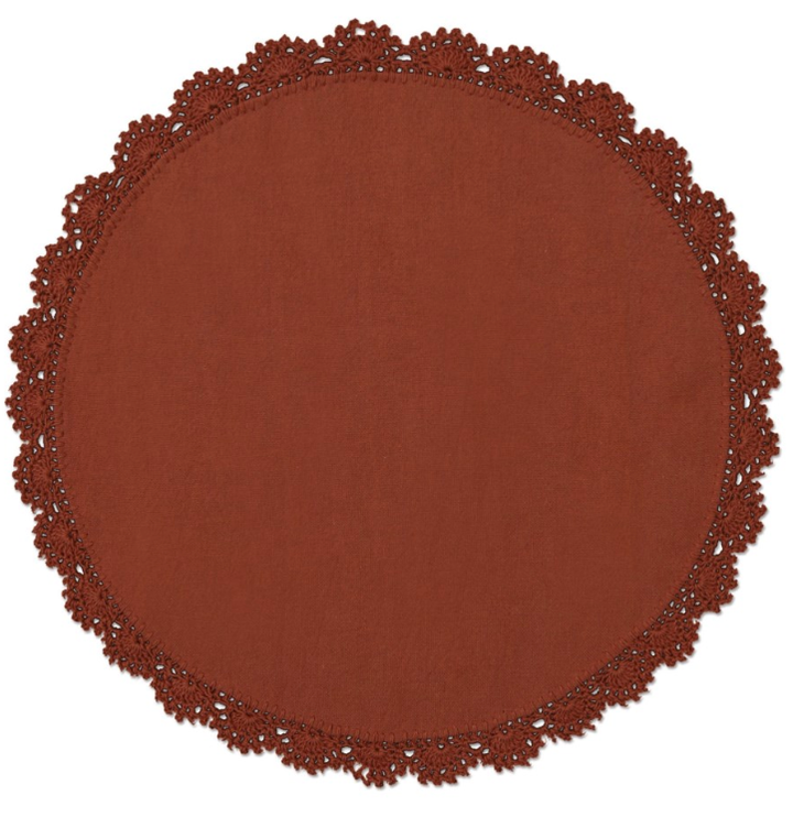 Crochet Envy Petal Edge Doily Round 12" Round / Ginger Spice