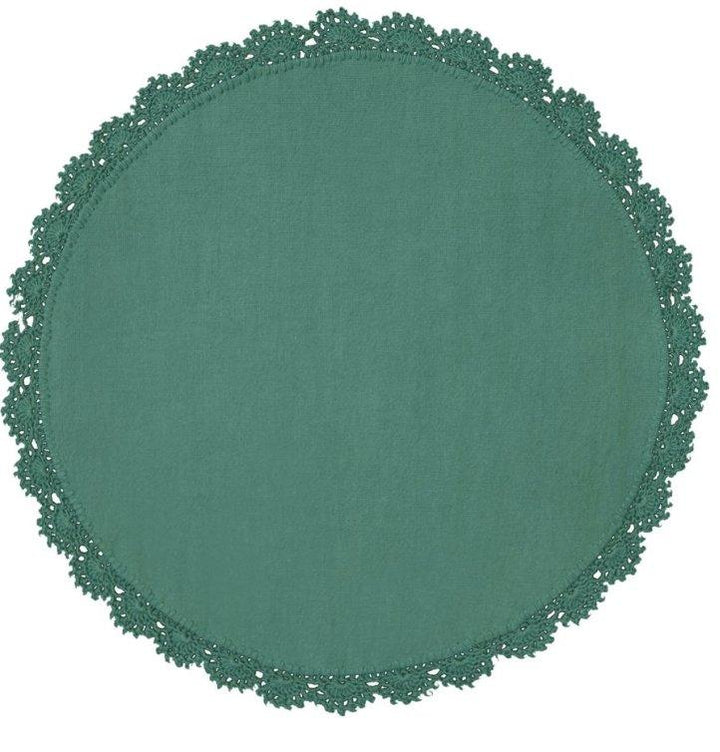 Crochet Envy Petal Edge Doily Round 12" Round / Teal