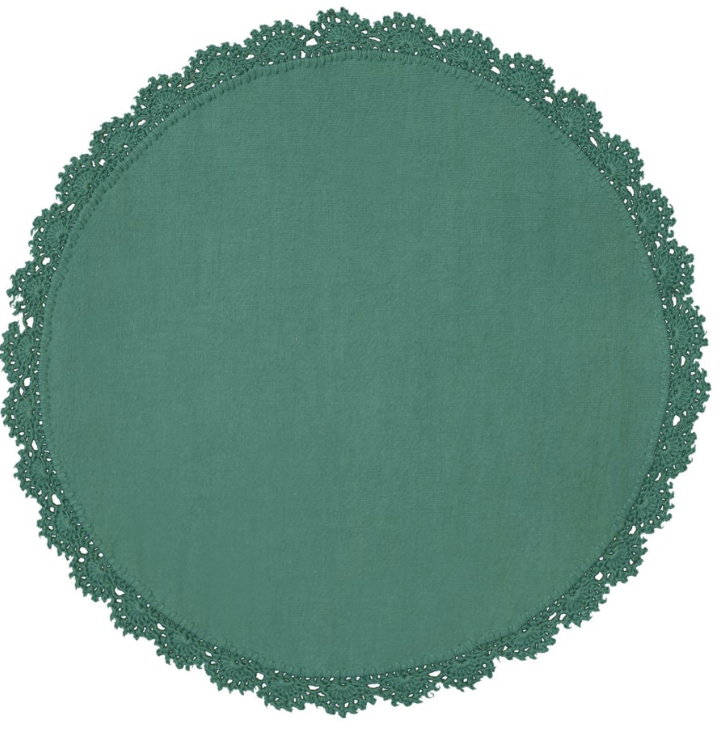 Crochet Envy Petal Edge Doily Round 12" Round / Teal