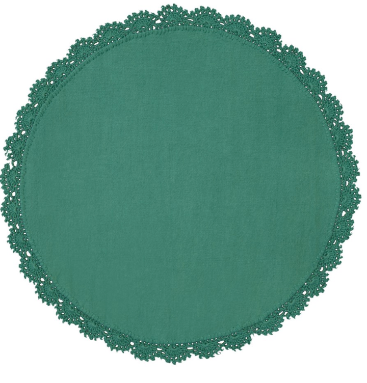 Crochet Envy Petal Edge Doily Round 12" Round / Teal