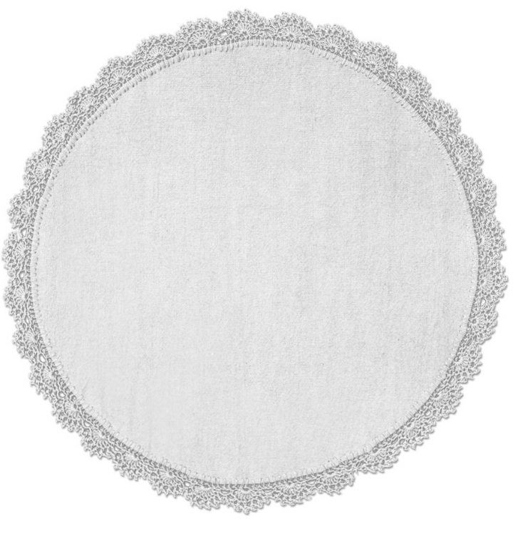 Crochet Envy Petal Edge Doily Round 12" Round / White