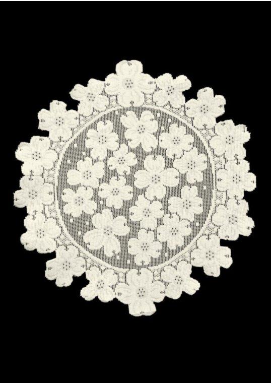 Dogwood Round Lace Doily 14" Eoru