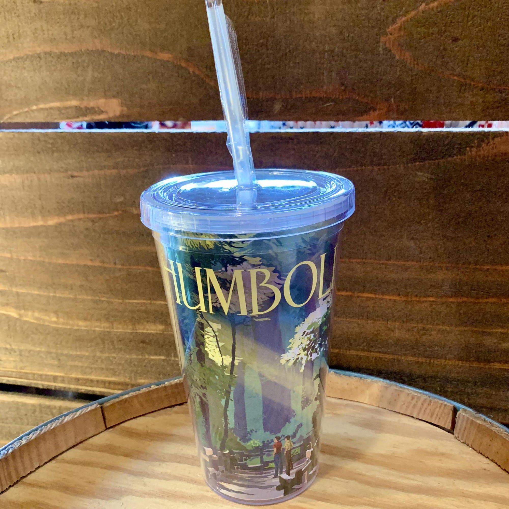 16oz Acrylic Tumbler with Straw & Lid Ferndale California - Pathway in the Redwoods - 2020 Limited Edition Design