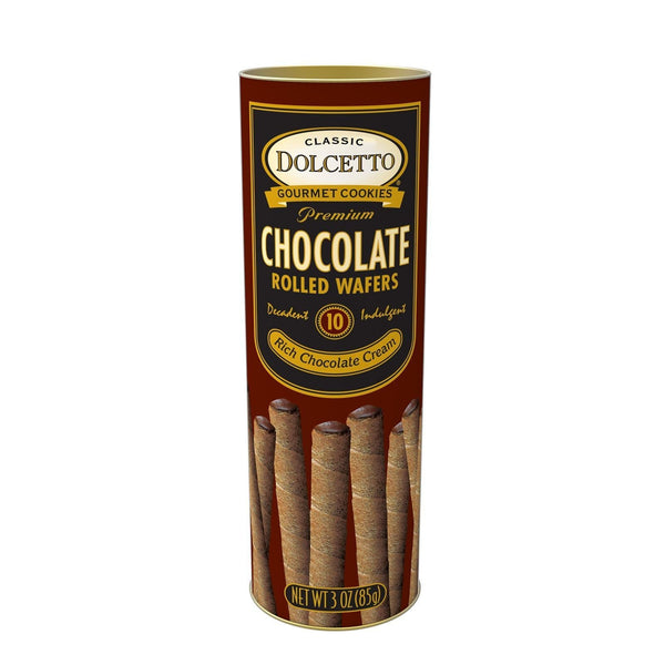 Dolcetto Cream Filled Rolled Wafers | Chocolate 3 oz