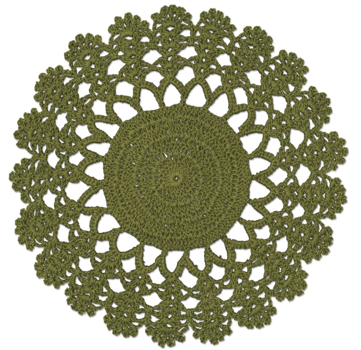 Crochet Envy Lacey Doily 6" Round / Fern