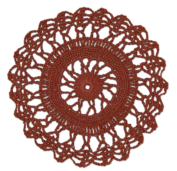 Crochet Envy Lacey Doily 6" Round / Ginger Spice