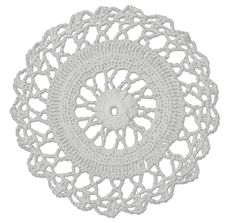 Crochet Envy Lacey Doily 6" Round / White