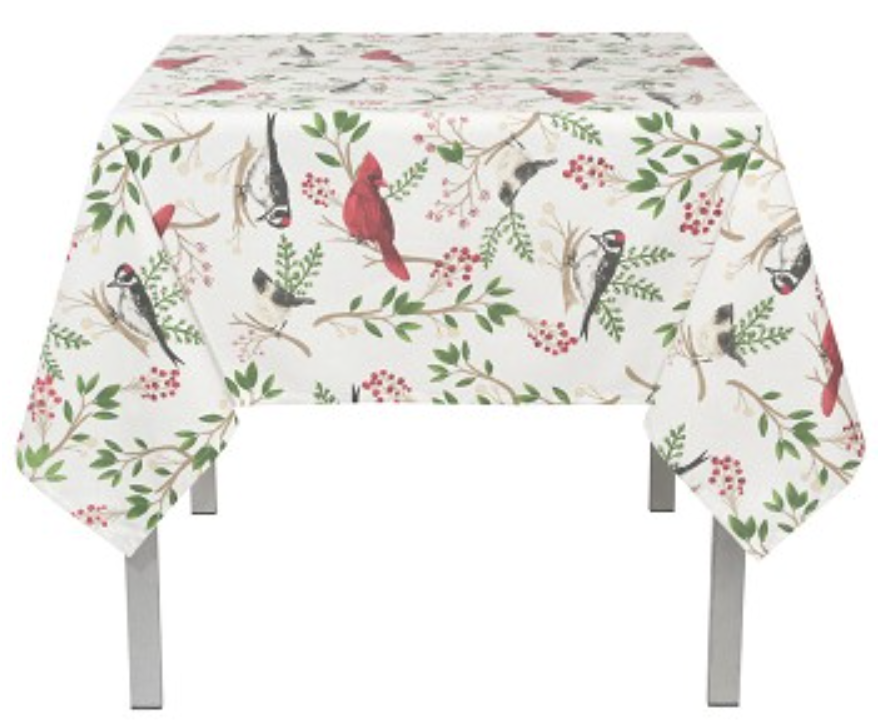 Winter Birds Christmas Tablecloth