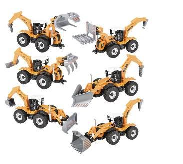 7" Diecast Pull Back Farm Tractors