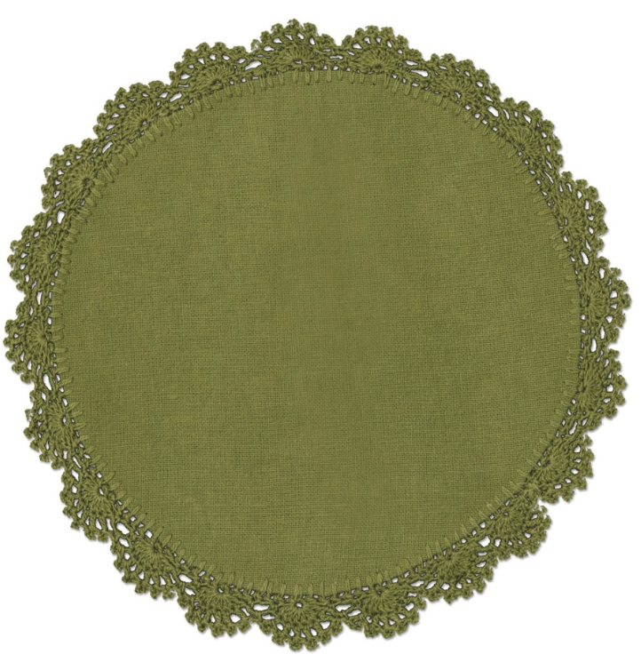 Crochet Envy Petal Edge Doily Round 8" Round / Fern