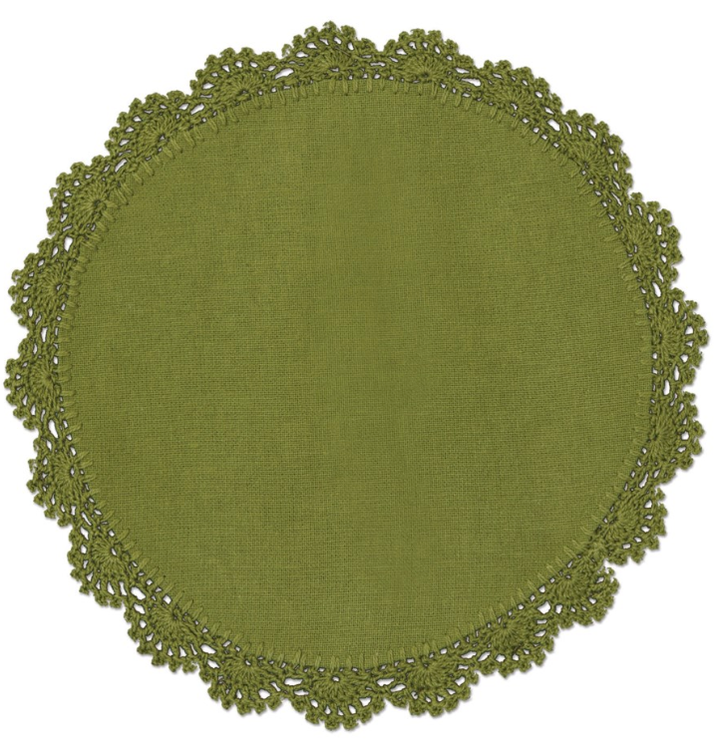 Crochet Envy Petal Edge Doily Round 8" Round / Fern
