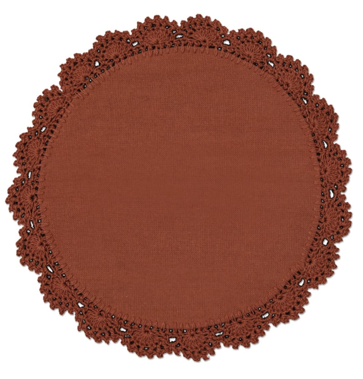 Crochet Envy Petal Edge Doily Round 8" Round / Ginger Spice