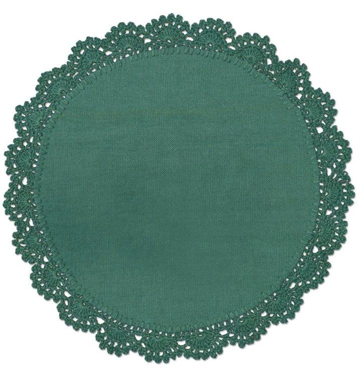 Crochet Envy Petal Edge Doily Round 8" Round / Teal