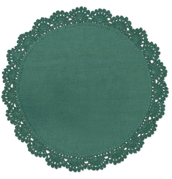 Crochet Envy Petal Edge Doily Round 8" Round / Teal