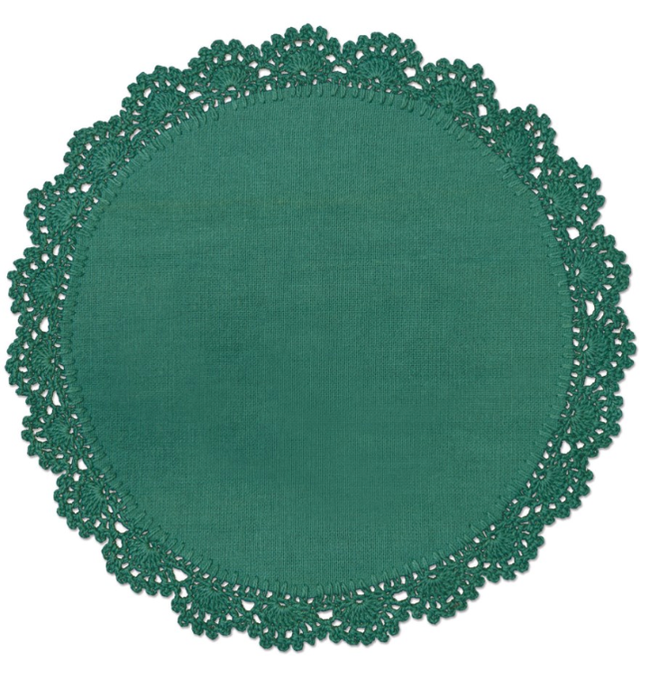 Crochet Envy Petal Edge Doily Round 8" Round / Teal